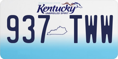 KY license plate 937TWW