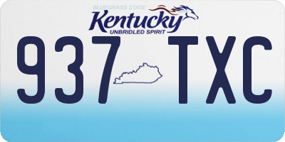 KY license plate 937TXC