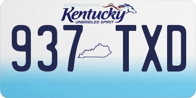 KY license plate 937TXD