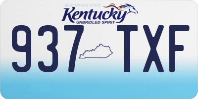 KY license plate 937TXF