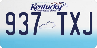 KY license plate 937TXJ