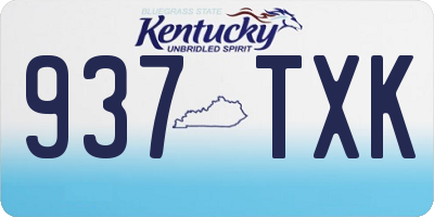 KY license plate 937TXK