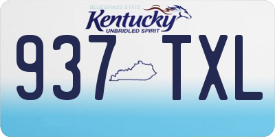 KY license plate 937TXL