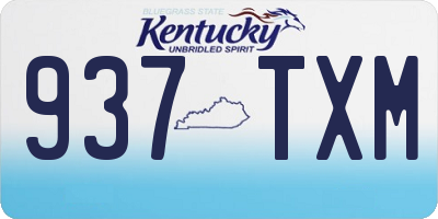 KY license plate 937TXM