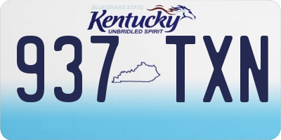 KY license plate 937TXN