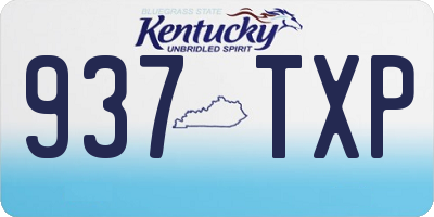 KY license plate 937TXP