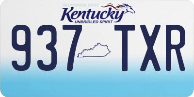 KY license plate 937TXR