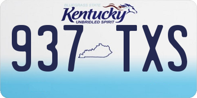 KY license plate 937TXS