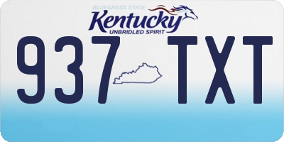 KY license plate 937TXT