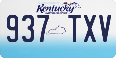 KY license plate 937TXV