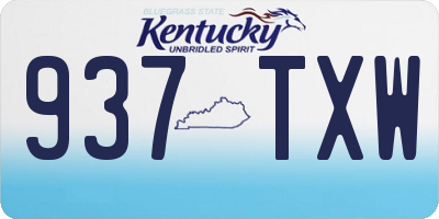 KY license plate 937TXW