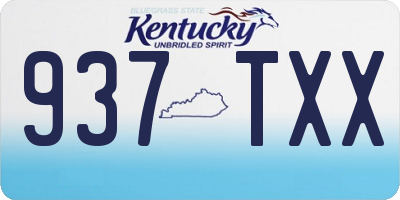 KY license plate 937TXX