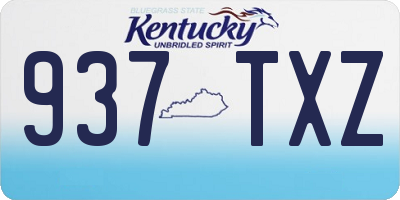 KY license plate 937TXZ