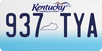 KY license plate 937TYA