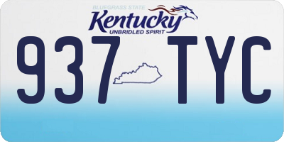 KY license plate 937TYC