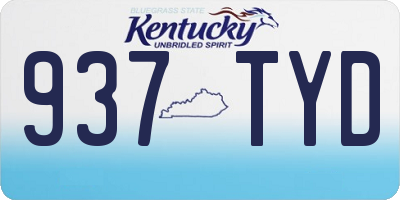 KY license plate 937TYD