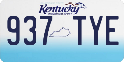 KY license plate 937TYE