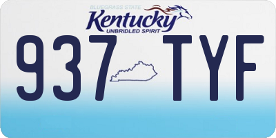 KY license plate 937TYF
