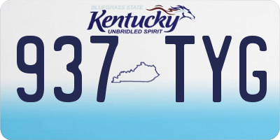 KY license plate 937TYG