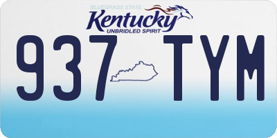 KY license plate 937TYM