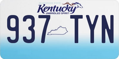 KY license plate 937TYN