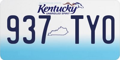 KY license plate 937TYO