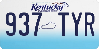 KY license plate 937TYR