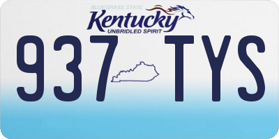 KY license plate 937TYS
