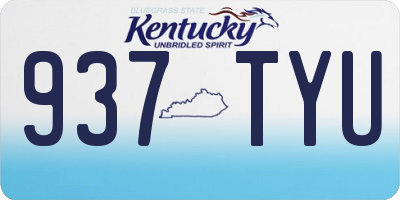 KY license plate 937TYU