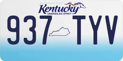 KY license plate 937TYV