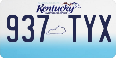 KY license plate 937TYX