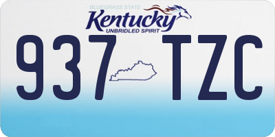 KY license plate 937TZC