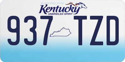 KY license plate 937TZD