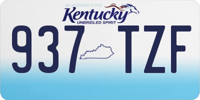 KY license plate 937TZF
