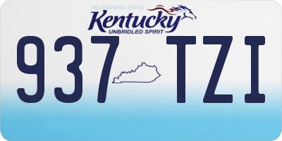 KY license plate 937TZI
