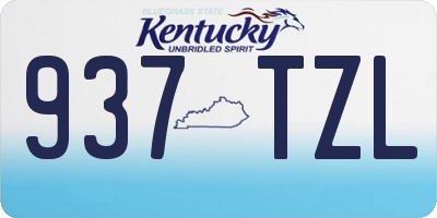 KY license plate 937TZL