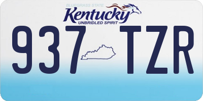 KY license plate 937TZR