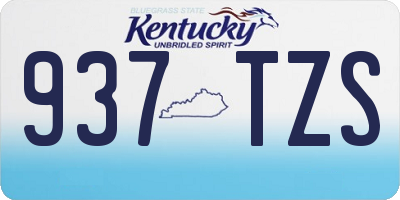 KY license plate 937TZS