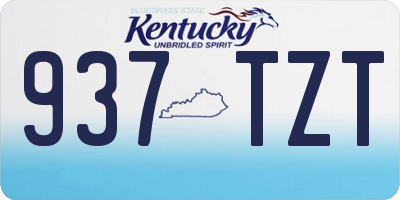 KY license plate 937TZT