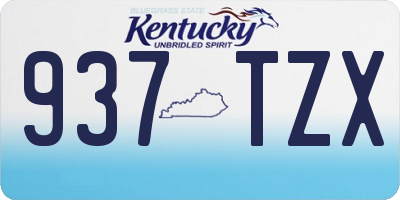 KY license plate 937TZX