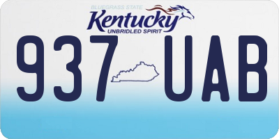 KY license plate 937UAB