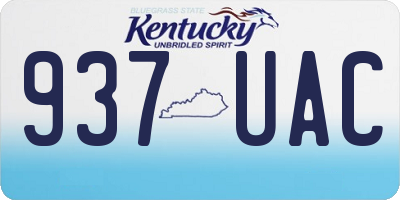 KY license plate 937UAC