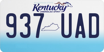 KY license plate 937UAD