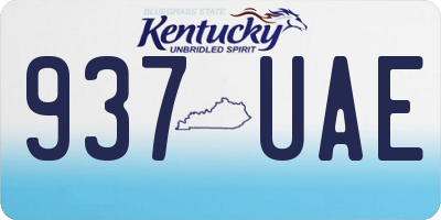 KY license plate 937UAE