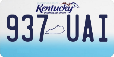 KY license plate 937UAI