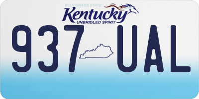KY license plate 937UAL