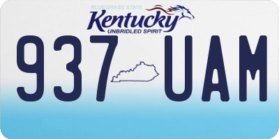 KY license plate 937UAM