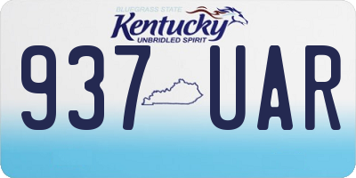 KY license plate 937UAR