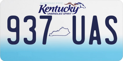 KY license plate 937UAS