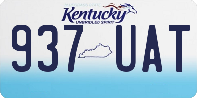 KY license plate 937UAT